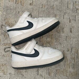White and black Nike sneakers toddler 7.5